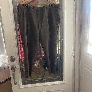 Vtg Biella Italia Men's Pleated Dress Slacks Brown USA 44x27